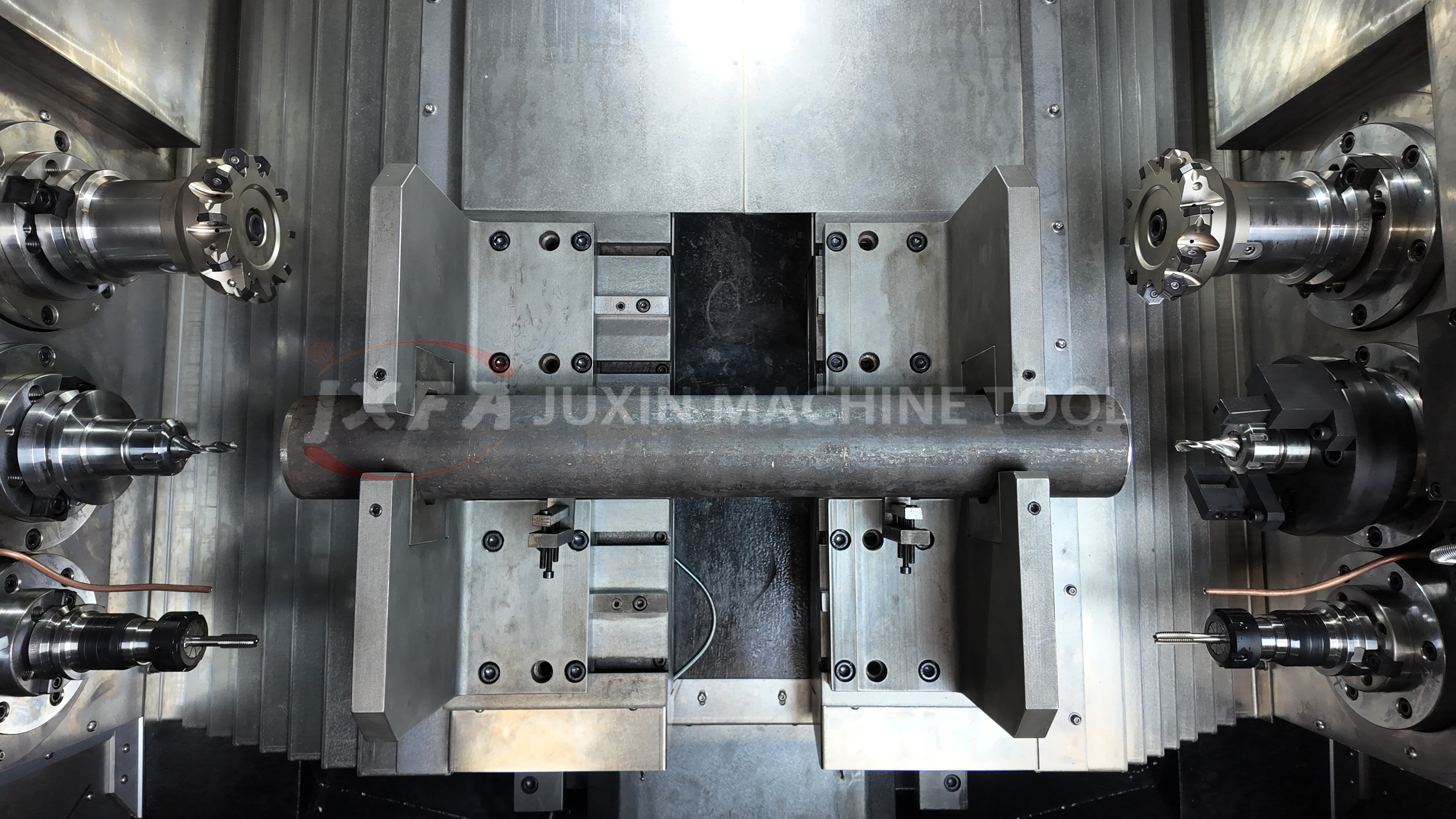JXZ70-680 Center Hole Drilling CNC Lathe Machine in workshop