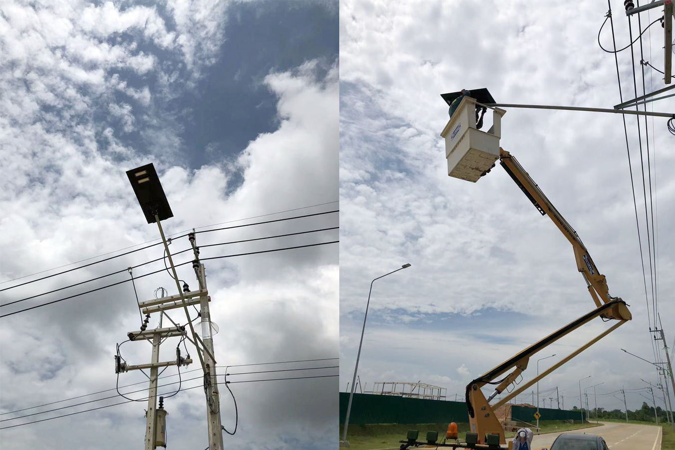 AOK solar street light installation in Thailand