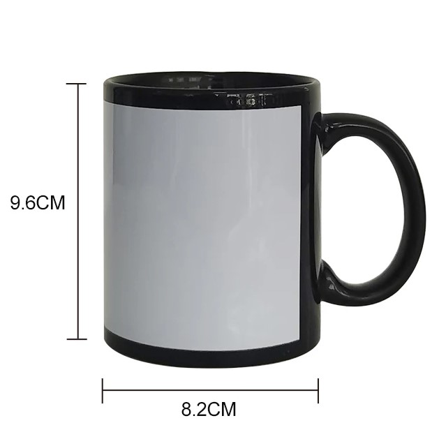 personalized 11oz ceramic mug with patch black