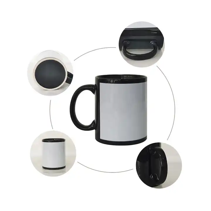 coated DIY 11oz mug with patch black