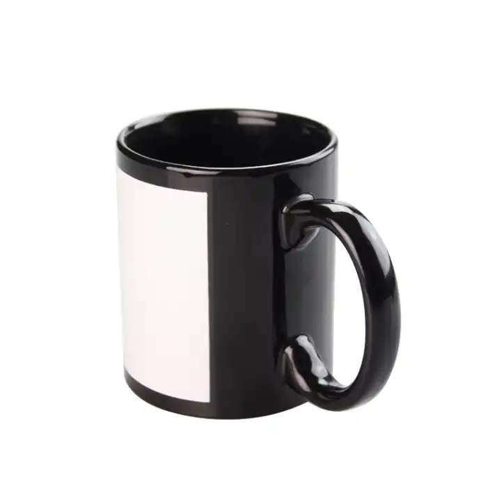 custom logo 11oz mug with patch black