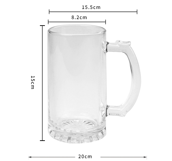 16oz glass beer mug