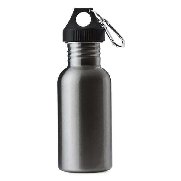 500ml 16oz Stainless Steel Water Bottle Full Silver-1 lid