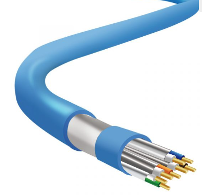 CAT7A F/FTP full shielded Ethernet cable CAT7A F/FTP full shielded Ethernet cable with 22AWG solid bare copper conductors rated 100Gbps at 15 meters