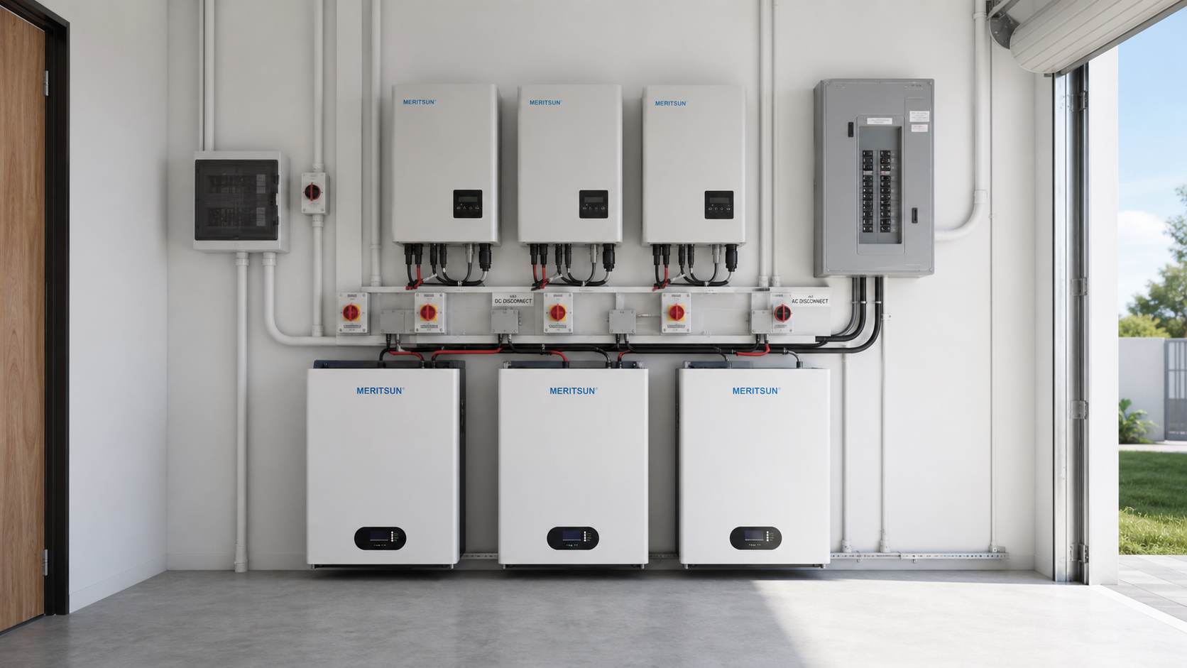 MERITSUN 30kWh home battery installation case