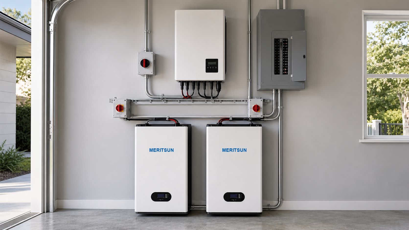 MERITSUN 20kWh residential home battery installation