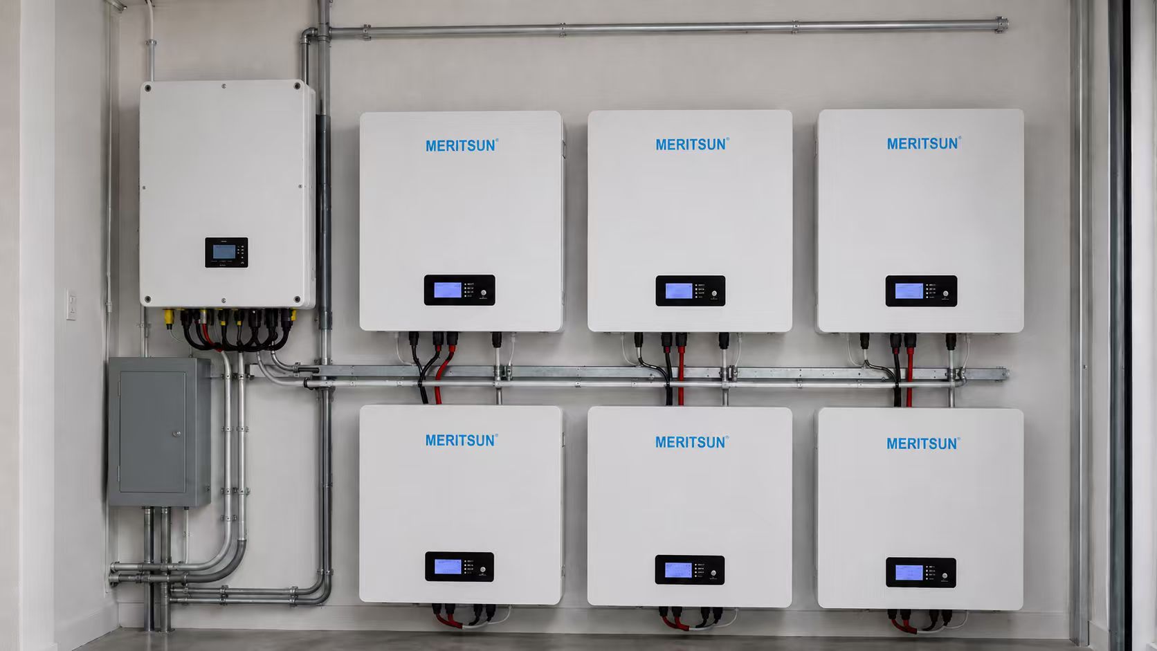 Completed 60 kWh MeritSun battery storage installation