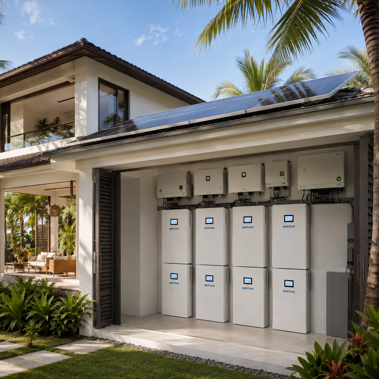 128 kWh MERITSUN whole-home backup installation in Punta Cana, Dominican Republic