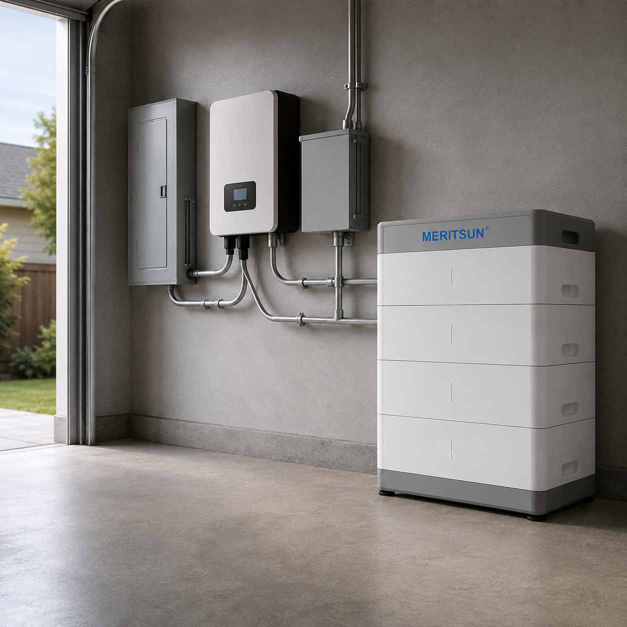 MERITSUN modular stackable home battery reference design