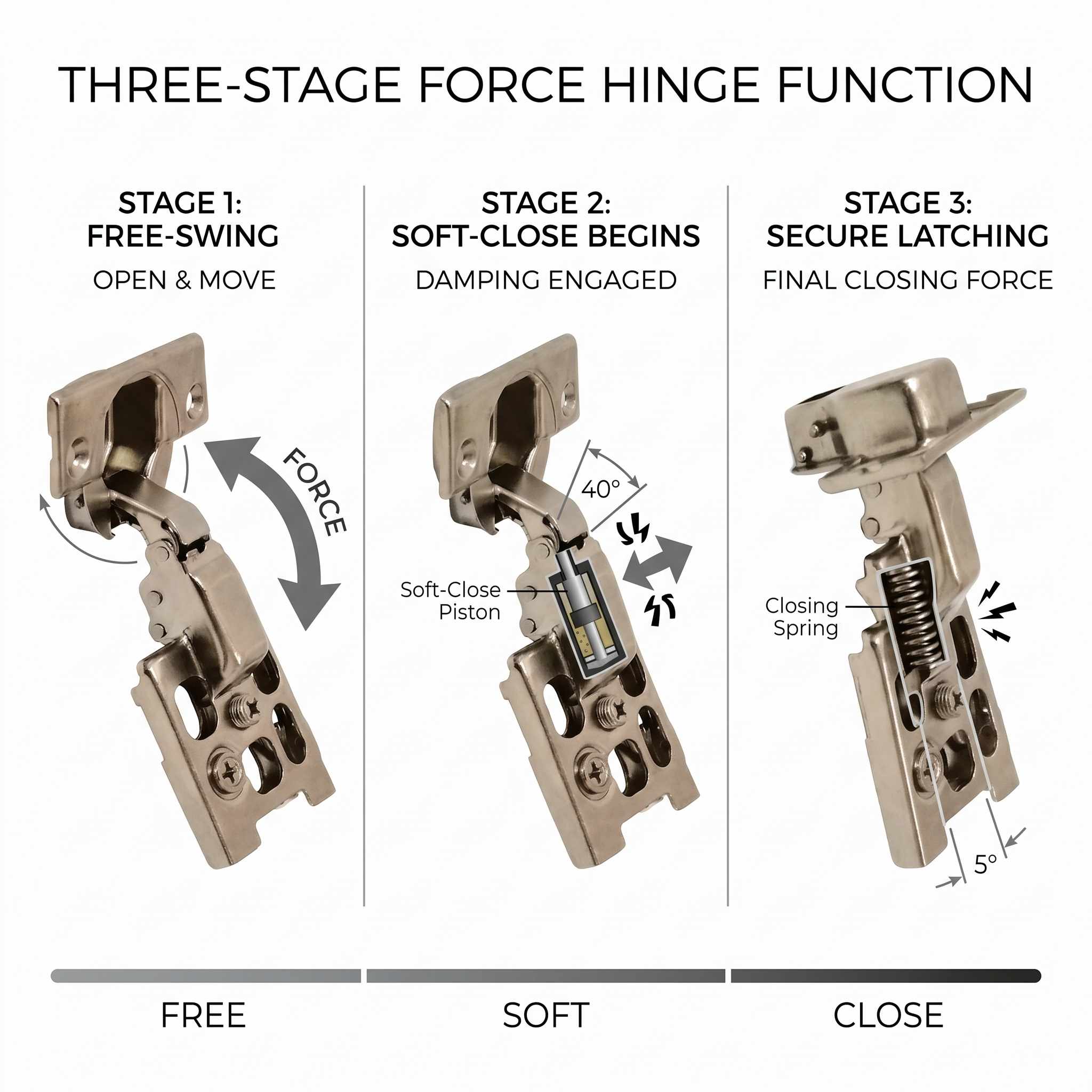 hydraulic soft close cabinet hinge small angle damping mechanism 5 to 20 degree