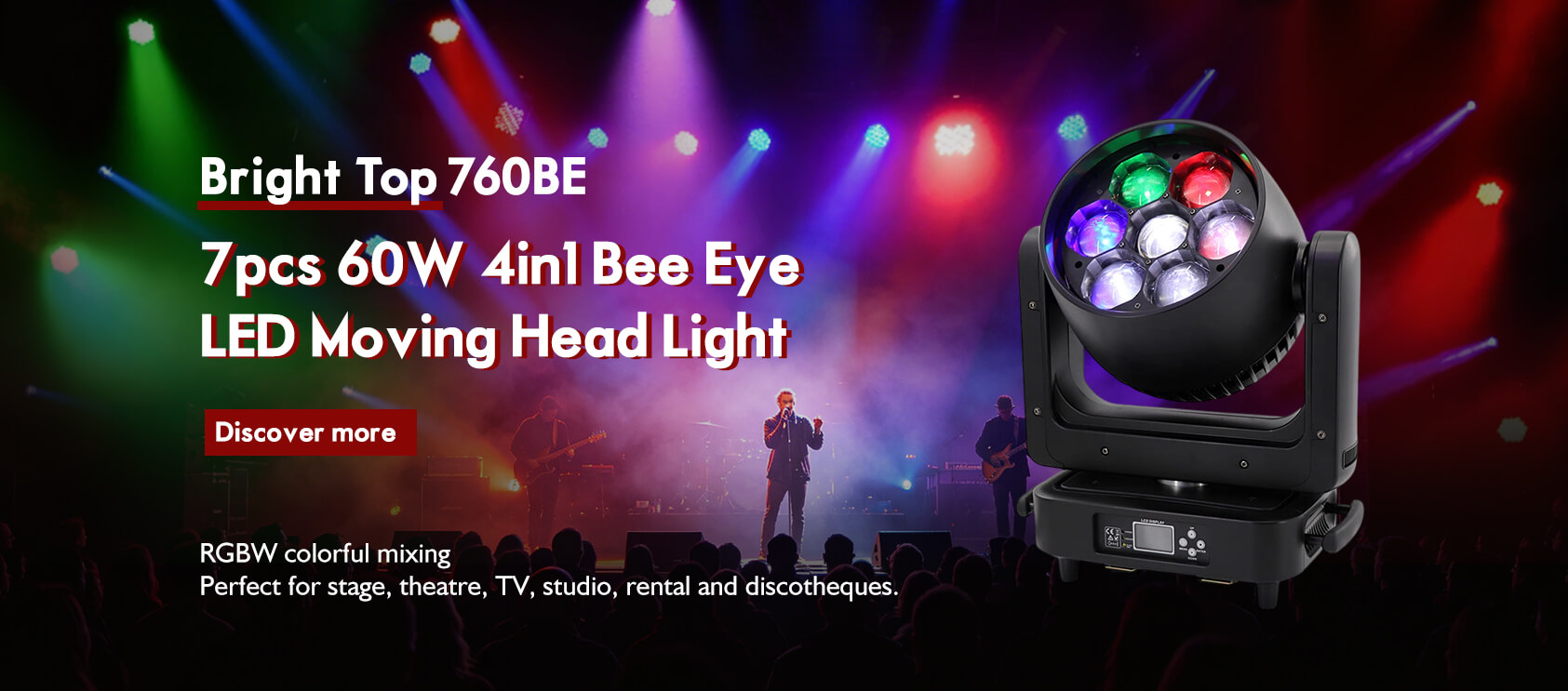 &middot;This is a high powerful bee eye LED Moving Head Zoom Light, the zoom range can from 10degree to 60degree. It can be a beam light, and a moving head wash light. The light is very suitable for the stage performance, theatre, TV, studio, rental and other entertainment places.