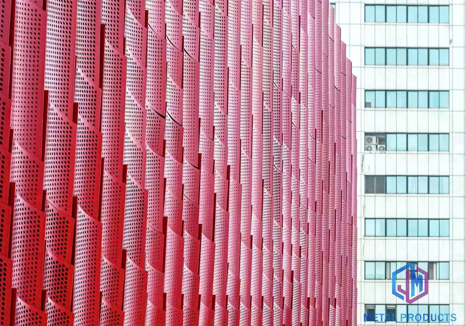 architectural metal mesh installed as a decorative interior and exterior screen