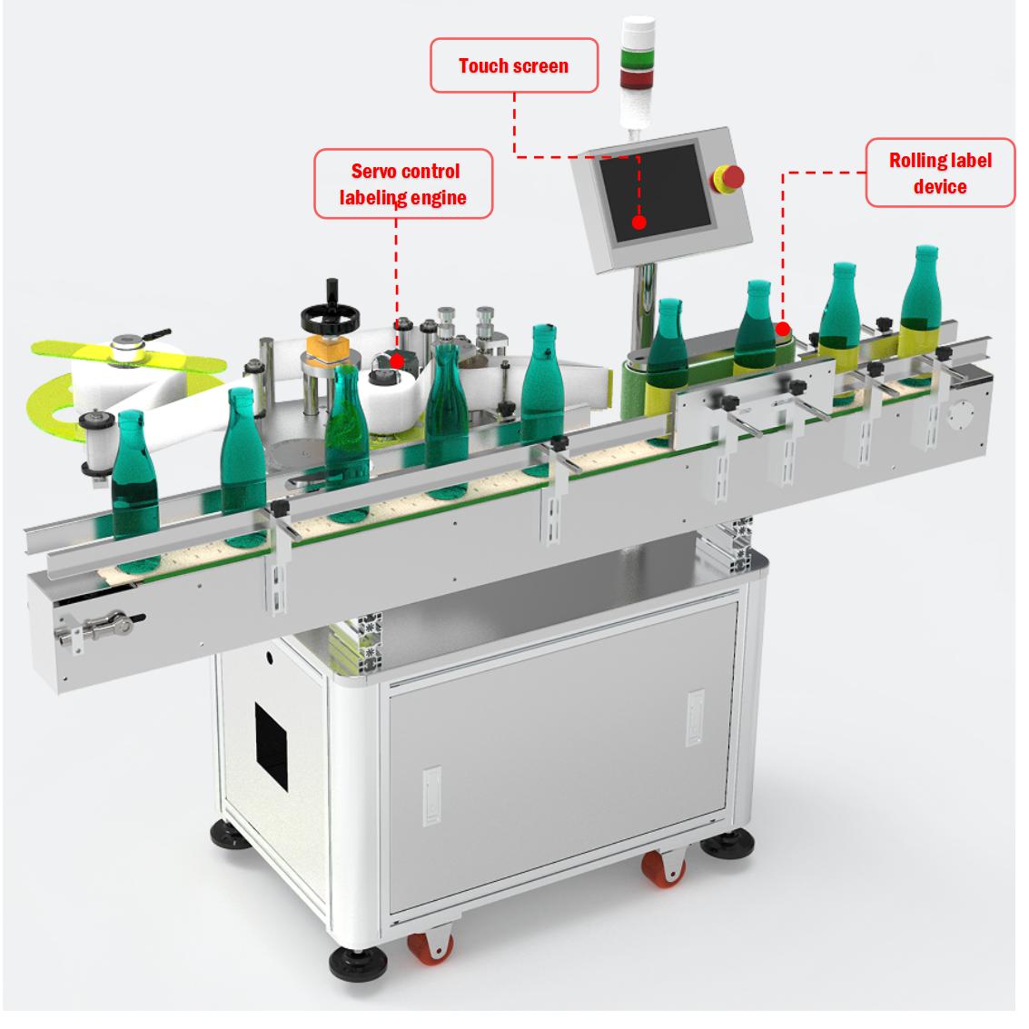 Auto round bottle jars cans wrap around labeler labeling machine