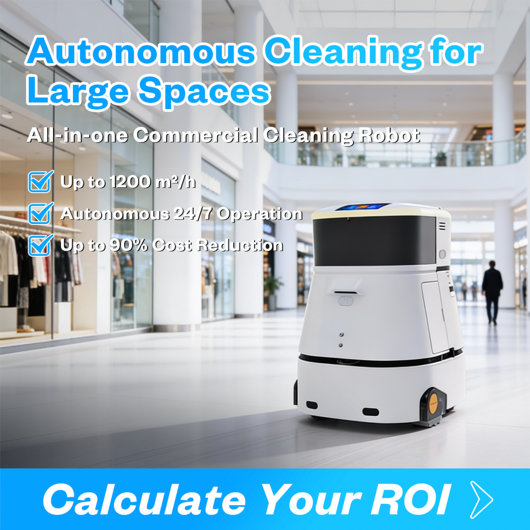 Geakita Commercial Cleaning Robot in operation