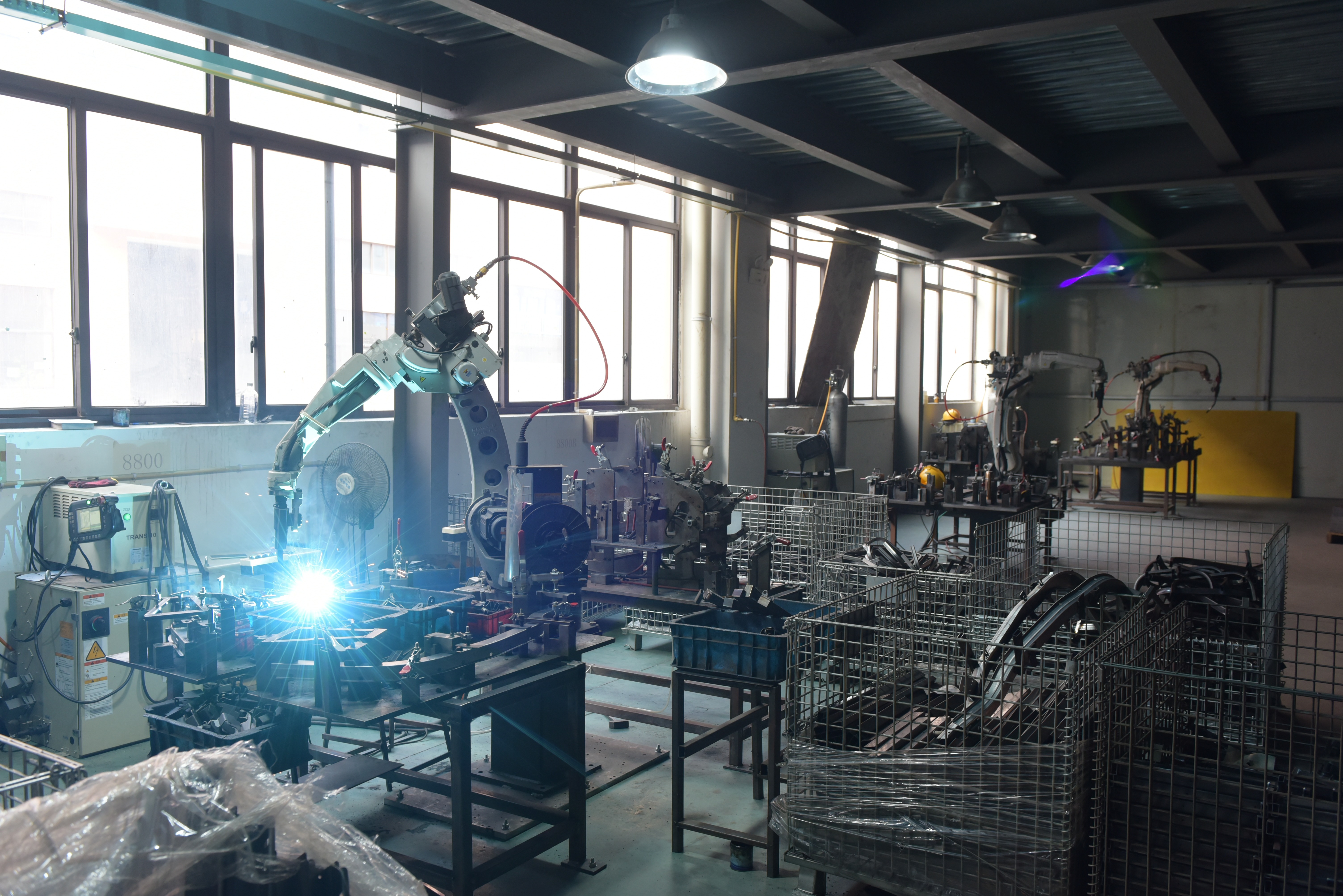 High-precision welding robot used in massage chair frame production