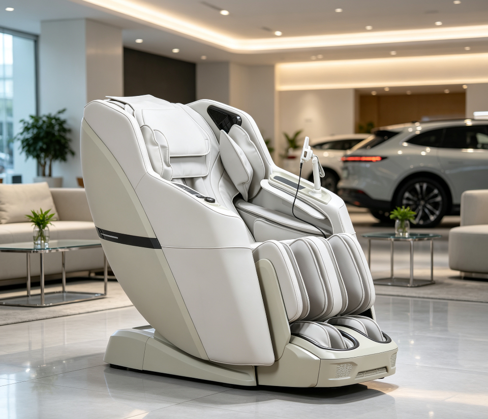 3D massage chair placed in a car 4S showroom waiting area