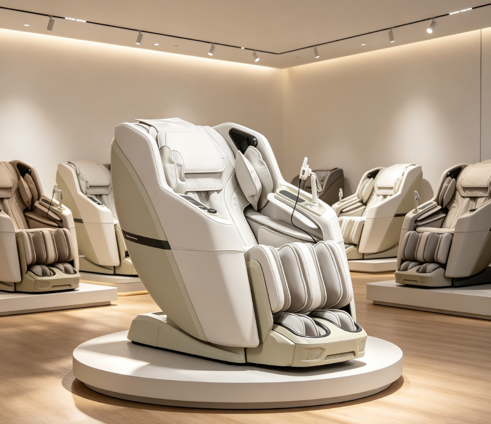 3D massage chair in retailer showroom