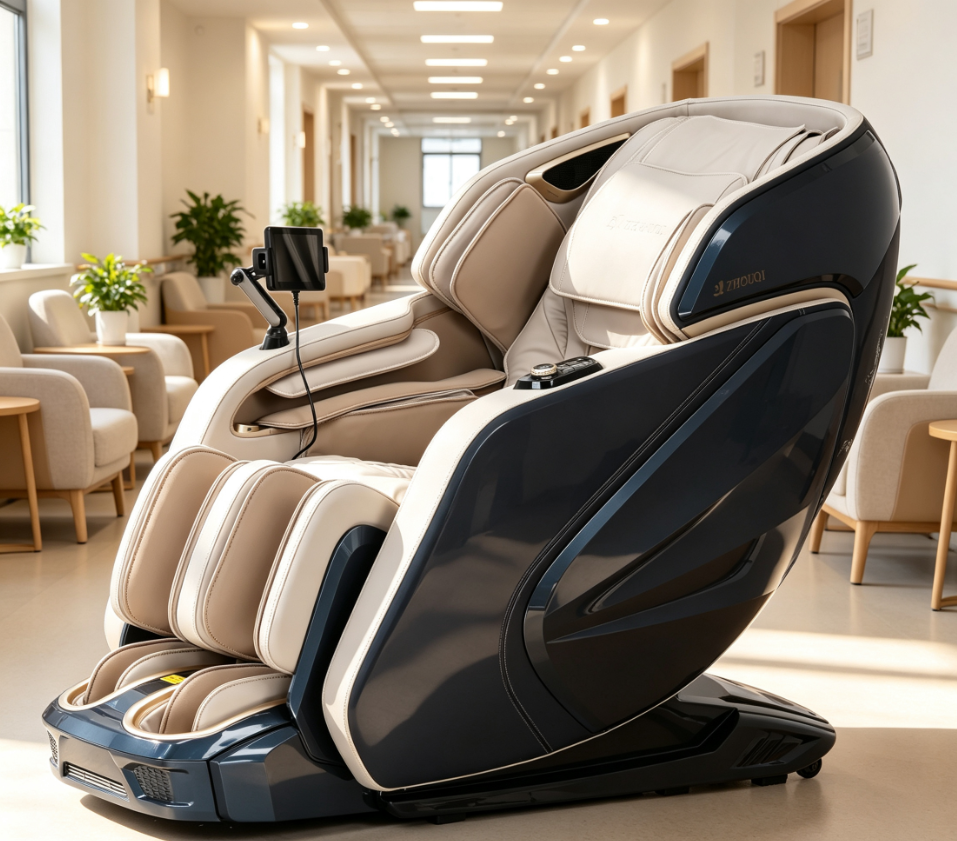 4D massage chair installed in a nursing home environment