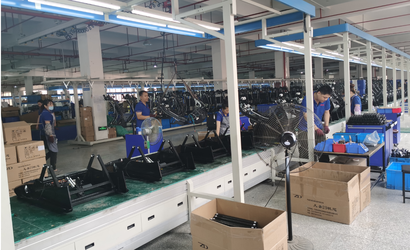 Massage chair assembly line at ZHOUQI factory