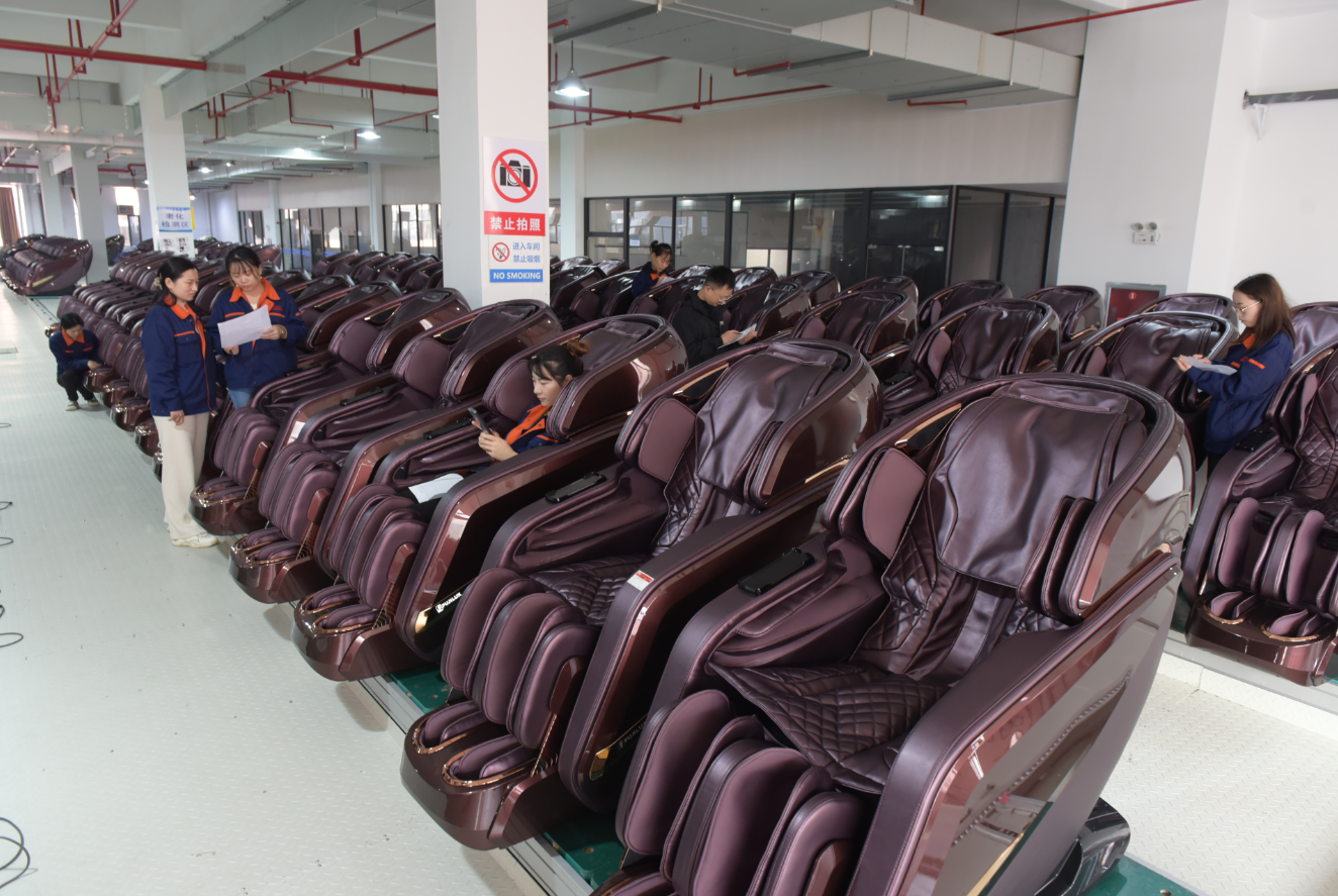 Factory outgoing QC inspection for ZHOUQI massage chairs