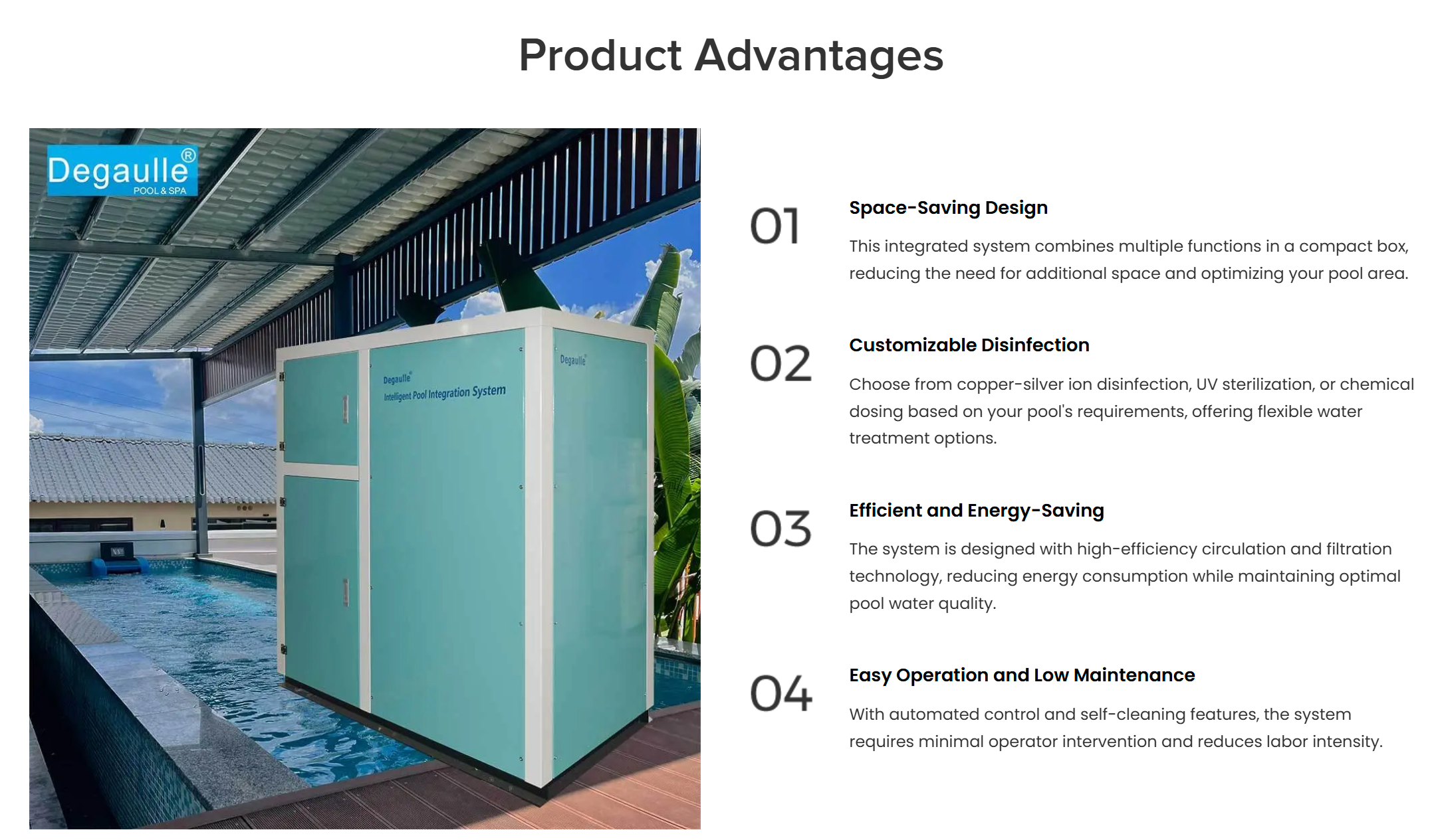 The intelligent & eco-friendly integration swimming pool filter system