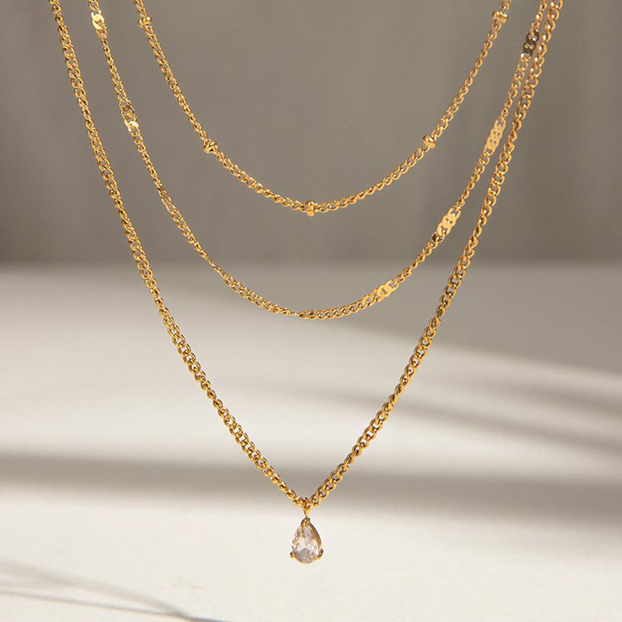 Teardrop Necklace, Multi-Layered Necklace, Layered Pendant Necklace, Y Necklace, Choker Necklace, Statement Necklace, Elegant Necklace, Dainty Necklace, Minimalist Jewelry
