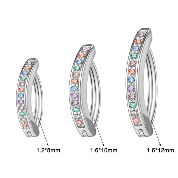 14G Belly Button Ring, 925 Sterling Silver Navel Ring, Bling Zirconia Belly Ring, Clicker Piercing Jewelry, ZMJP055