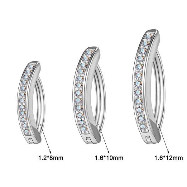 14G Belly Button Ring, 925 Sterling Silver Navel Ring, Bling Zirconia Belly Ring, Clicker Piercing Jewelry, ZMJP055