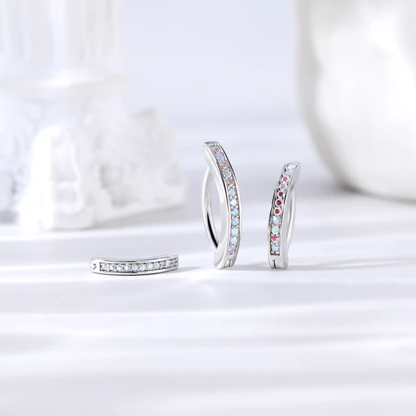 14G Belly Button Ring, 925 Sterling Silver Navel Ring, Bling Zirconia Belly Ring, Clicker Piercing Jewelry, ZMJP055