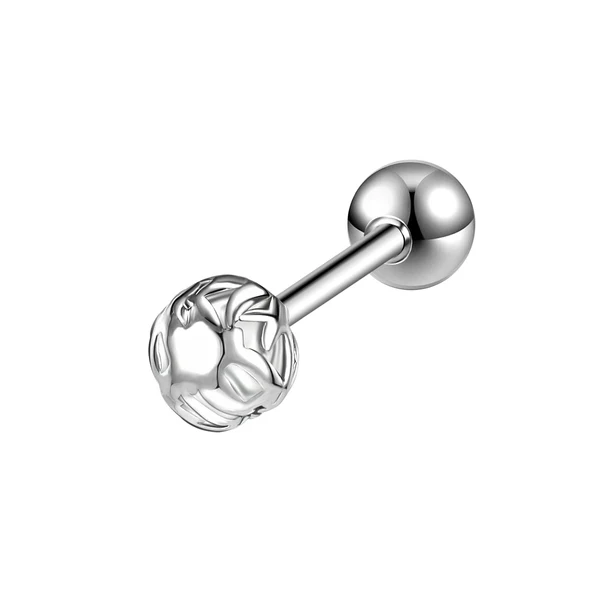 14G Tongue Ring, Texture Ball Barbell, Ball Tongue Piercing, Tongue Jewelry, ZMJT132