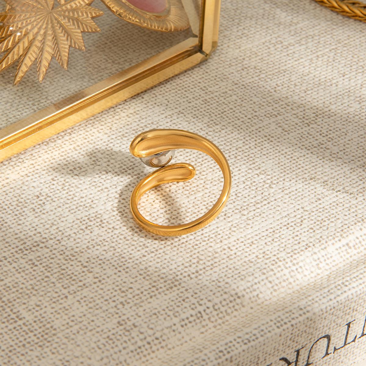 18K Gold Plated Ring, Color-Matching Ring, Open Ring, Stainless Steel Jewelry, ZMJR056