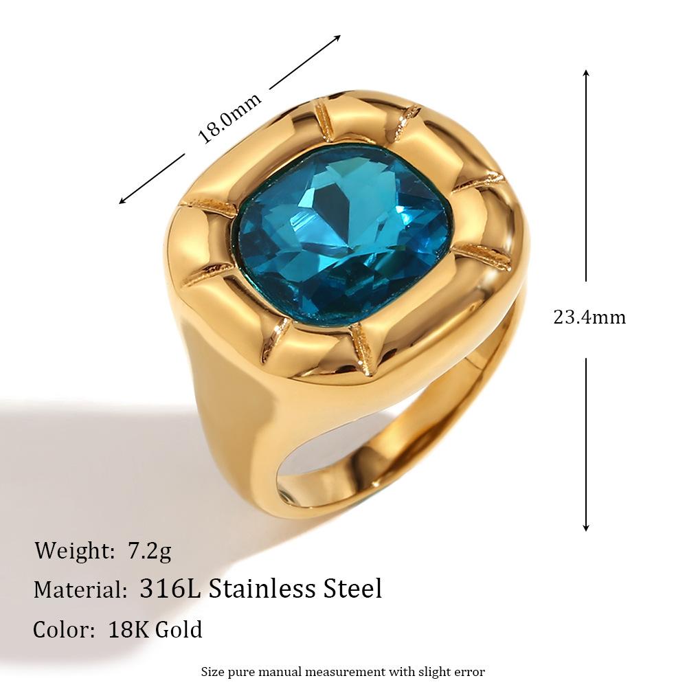 18K Gold Plated Ring, Deluxe Jewelry Ring, Stainless Steel Ring, Luxury Fashion Ring, ZMJR016