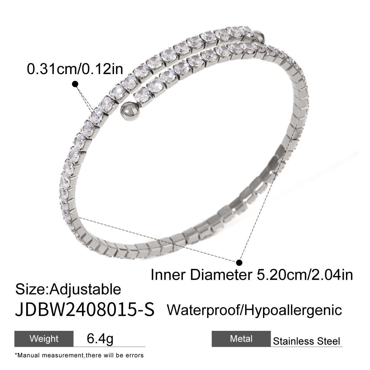 18K Gold Plated Bracelet, Premium Zircon Bracelet, Stainless Steel Jewelry, Luxury Fashion Bracelet, ZMJB095
