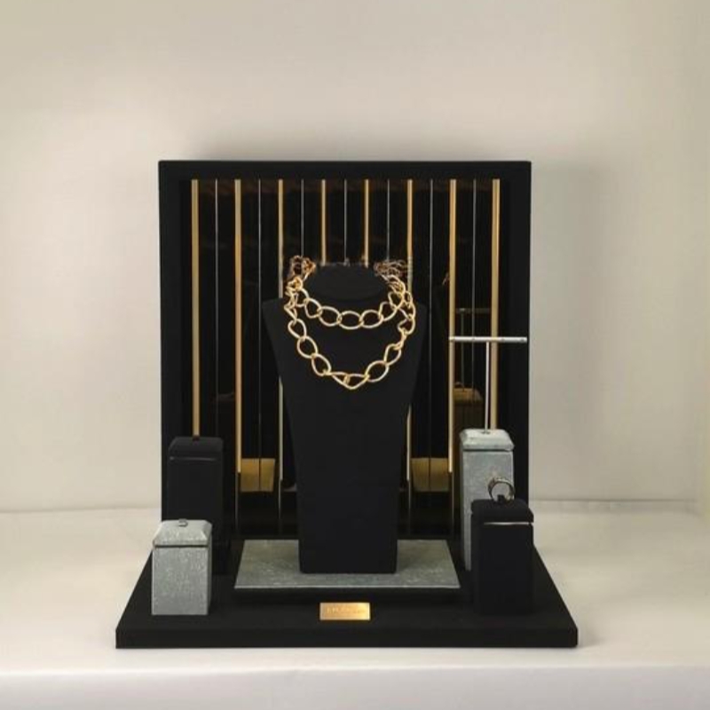 Jewelry Display J-7101, Acrylic necklace holder, Jewelry presentation stand, Retail display rack, Boutique jewelry organizer