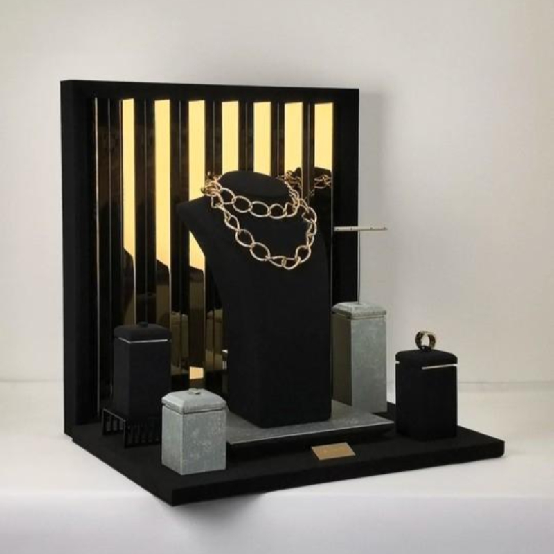 Jewelry Display J-7101, Acrylic necklace holder, Jewelry presentation stand, Retail display rack, Boutique jewelry organizer