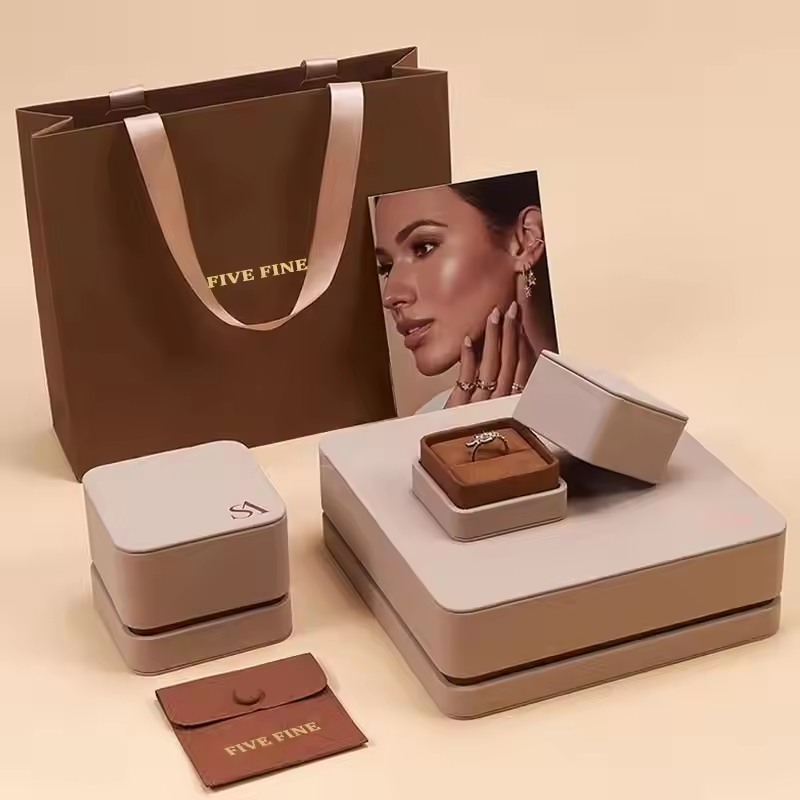 Jewelry gift box set, Luxury jewelry packaging set, Velvet jewelry box with pouch, Elegant jewelry storage gift set, Jewelry presentation box with paper bag