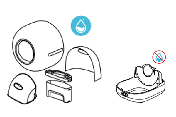 Disassembled Tikpaws Smart Litter Box showing washable components