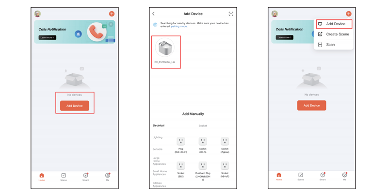 Adding pet water fountain in the app