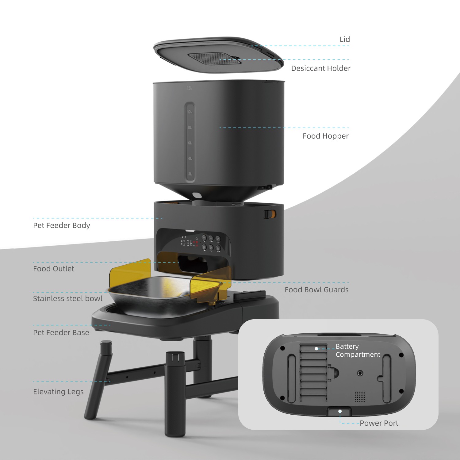 Tikpaws 15L Automatic Pet Feeder