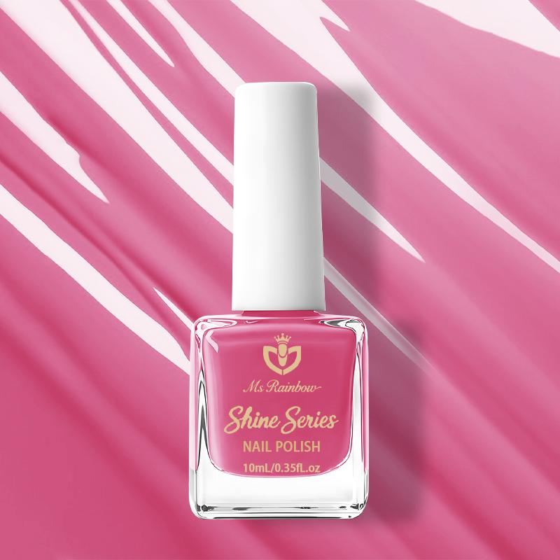 Ms Rainbow Hot Pink Nail Polish 10ml Gloss Shine Nail Varnish For Nail Art