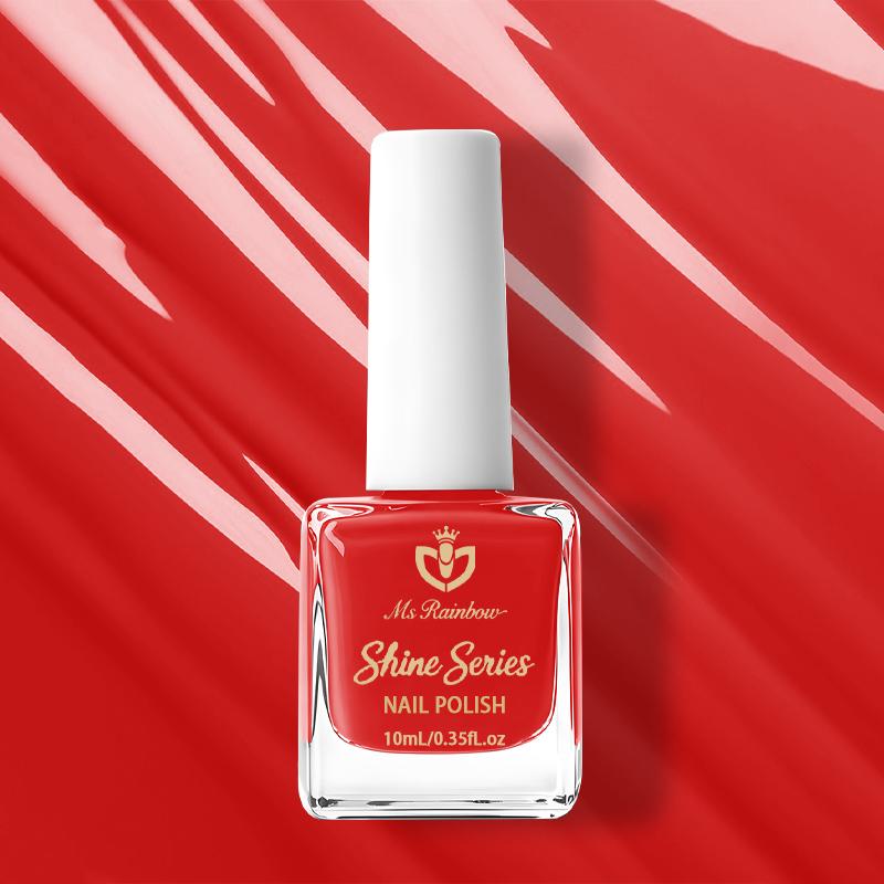 Ms Rainbow Bright Red Nail Polish 10ml Gloss Shine Nail Varnish For Nail Art