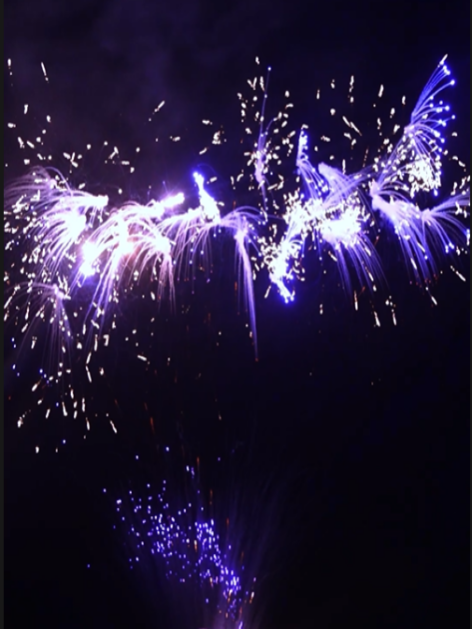 100 shots / Blue Core Silver Aquatic Professional Compound Firework 