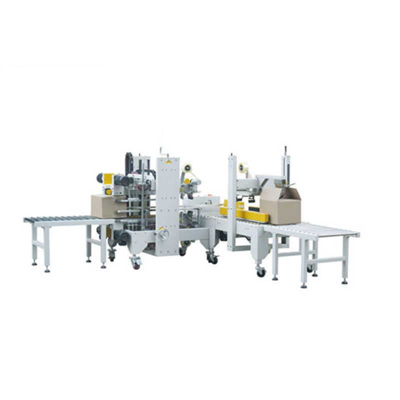 Fully automatic box sealing machine with four corner seals GQE-50+GQH-50