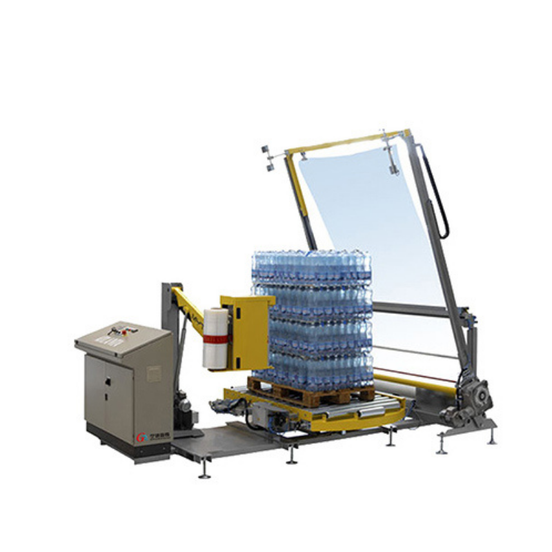 Online wrapping film machine automatically covers the top