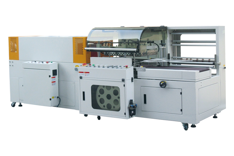 Fully automatic L type vertical top and bottom sealing shrink packaging machine GQL-5545D+GQS-5030W