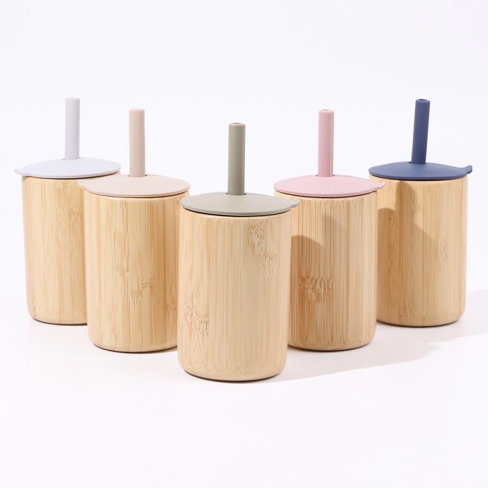 Silicone Bamboo straw cup