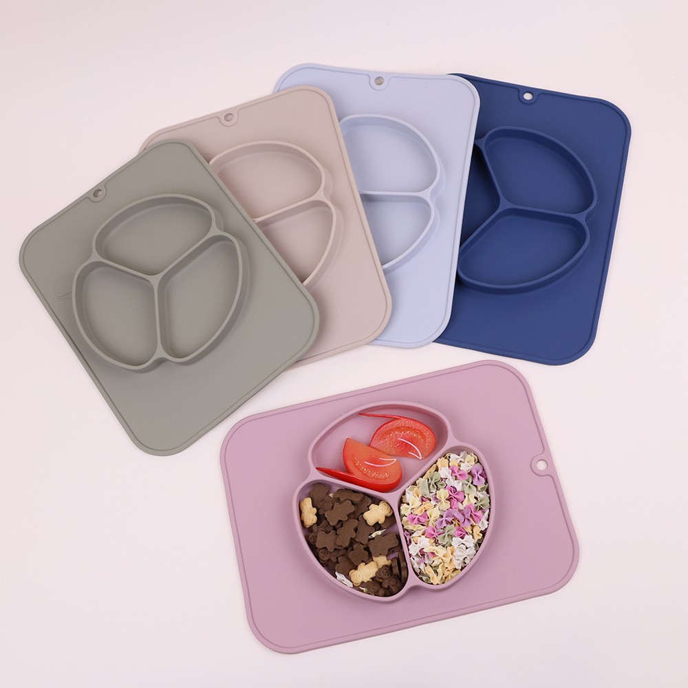 Silicone Suction Plate with Built-in Placemat