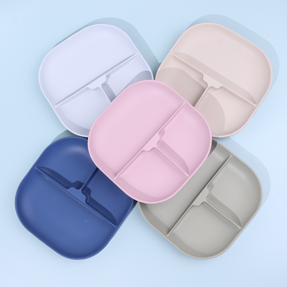 Silicone Square Plates with 3 Compartment