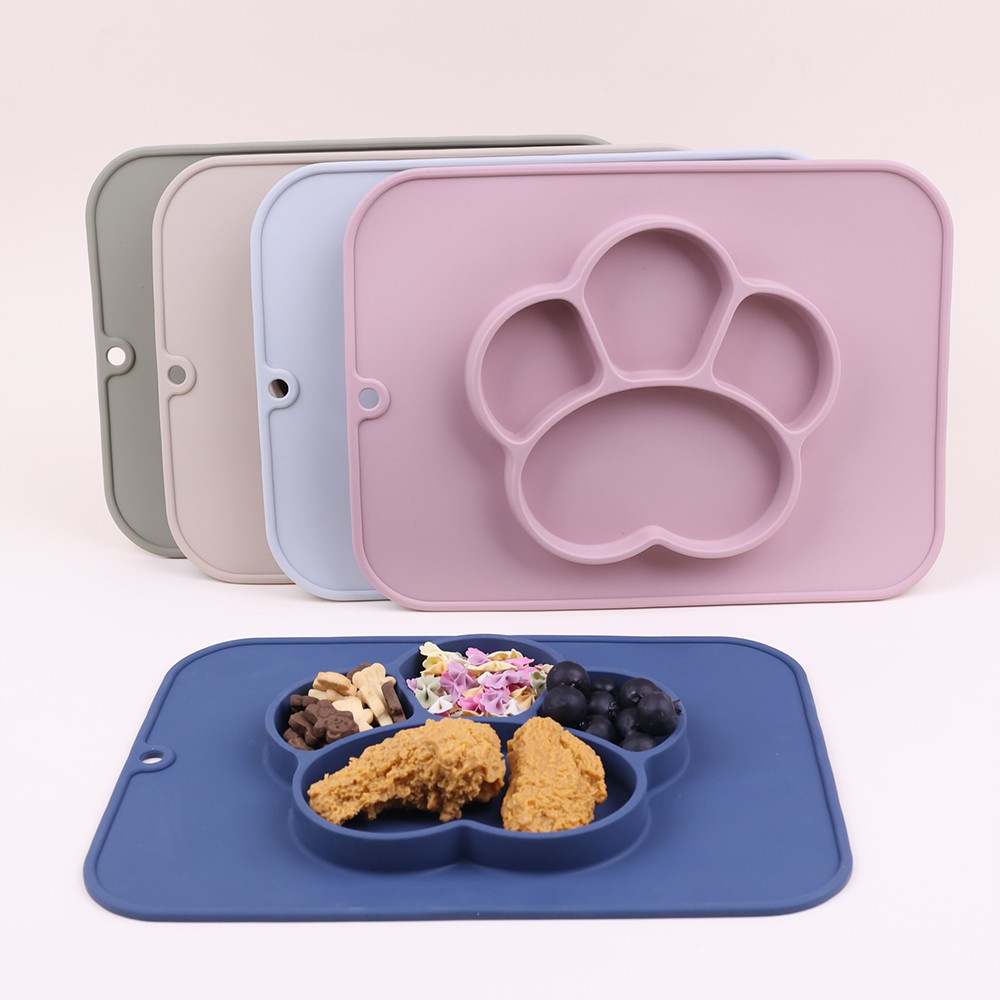 Silicone Suction Plate with Built-in Placemat