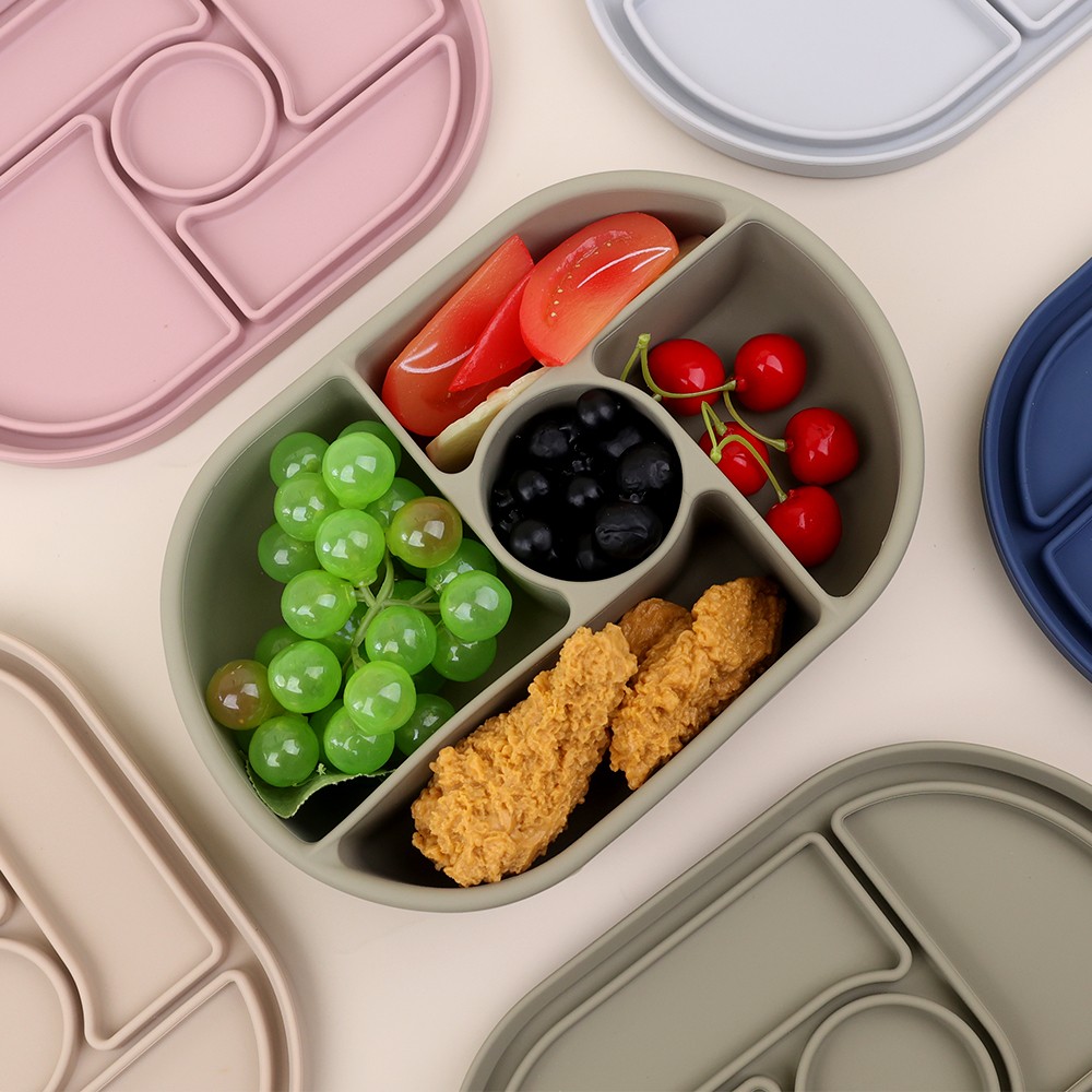 1200ml Silicone Bento Box With 5 Compartments